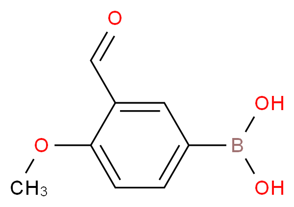 3-醛基-4-甲氧基苯硼酸_分子结构_CAS_121124-97-8)