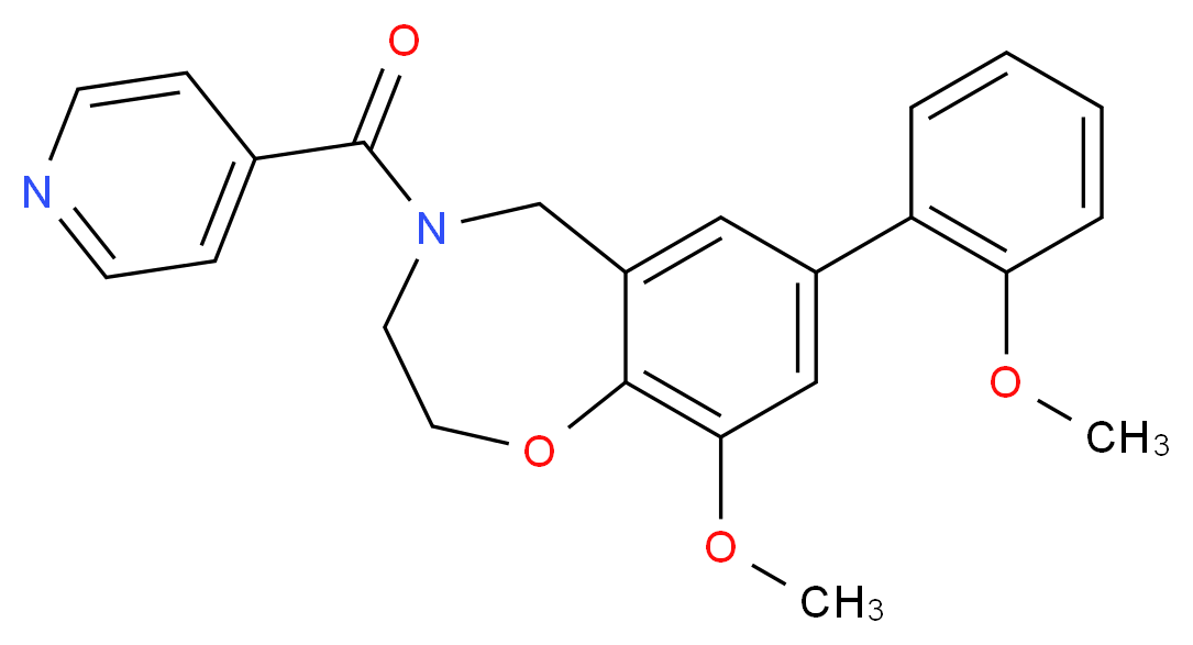 4-isonicotinoyl-9-methoxy-7-(2-methoxyphenyl)-2,3,4,5-tetrahydro-1,4-benzoxazepine_分子结构_CAS_)