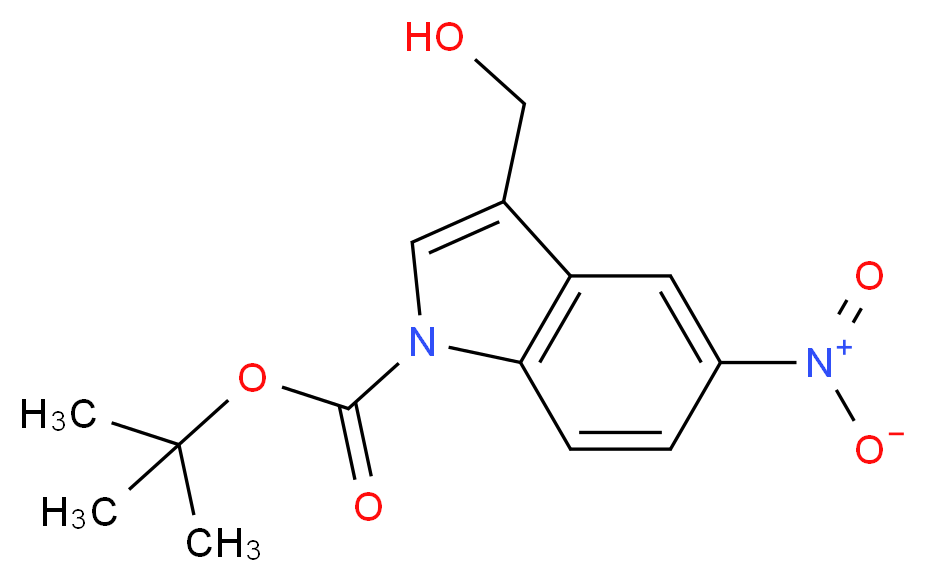 1-Boc-3-Hydroxymethyl-5-nitroindole_分子结构_CAS_914349-07-8)