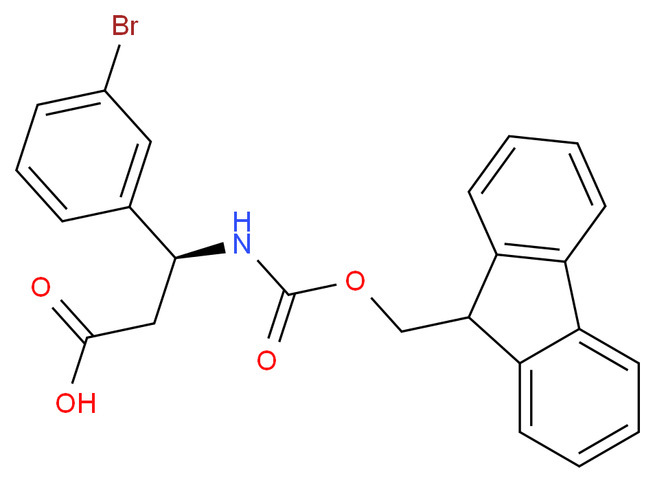 FMOC-(S)-3-AMINO-3-(3-BROMO-PHENYL)-PROPIONIC ACID_分子结构_CAS_507472-18-6)