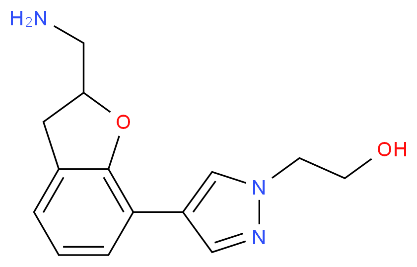 2-{4-[2-(aminomethyl)-2,3-dihydro-1-benzofuran-7-yl]-1H-pyrazol-1-yl}ethanol_分子结构_CAS_)