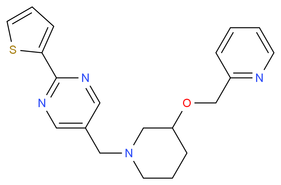 5-{[3-(2-pyridinylmethoxy)-1-piperidinyl]methyl}-2-(2-thienyl)pyrimidine_分子结构_CAS_)