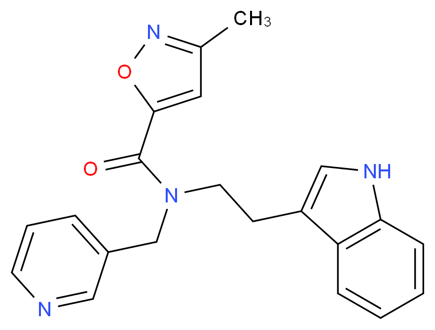 N-[2-(1H-indol-3-yl)ethyl]-3-methyl-N-(pyridin-3-ylmethyl)isoxazole-5-carboxamide_分子结构_CAS_)