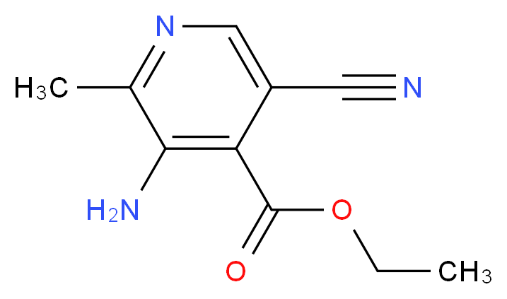 ethyl 3-amino-5-cyano-2-methylpyridine-4-carboxylate_分子结构_CAS_90840-50-9