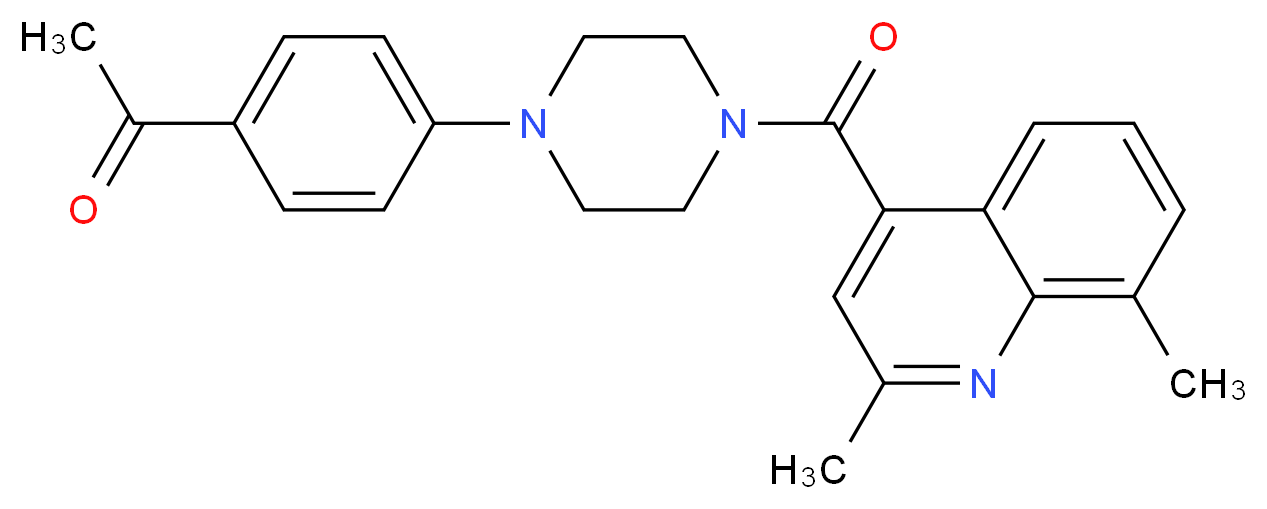 1-(4-{4-[(2,8-dimethylquinolin-4-yl)carbonyl]piperazin-1-yl}phenyl)ethanone_分子结构_CAS_)