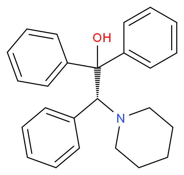 (R)-(-)-2-哌啶基-1,1,2-三苯基乙醇_分子结构_CAS_213995-12-1)