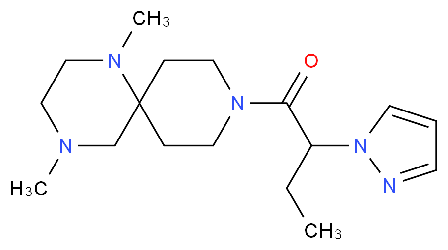1,4-dimethyl-9-[2-(1H-pyrazol-1-yl)butanoyl]-1,4,9-triazaspiro[5.5]undecane_分子结构_CAS_)