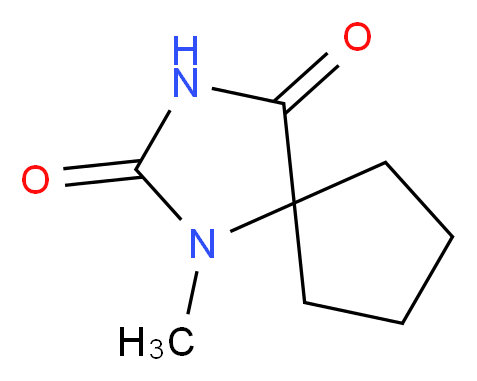 1-methyl-1,3-diazaspiro[4.4]nonane-2,4-dione_分子结构_CAS_1170110-01-6