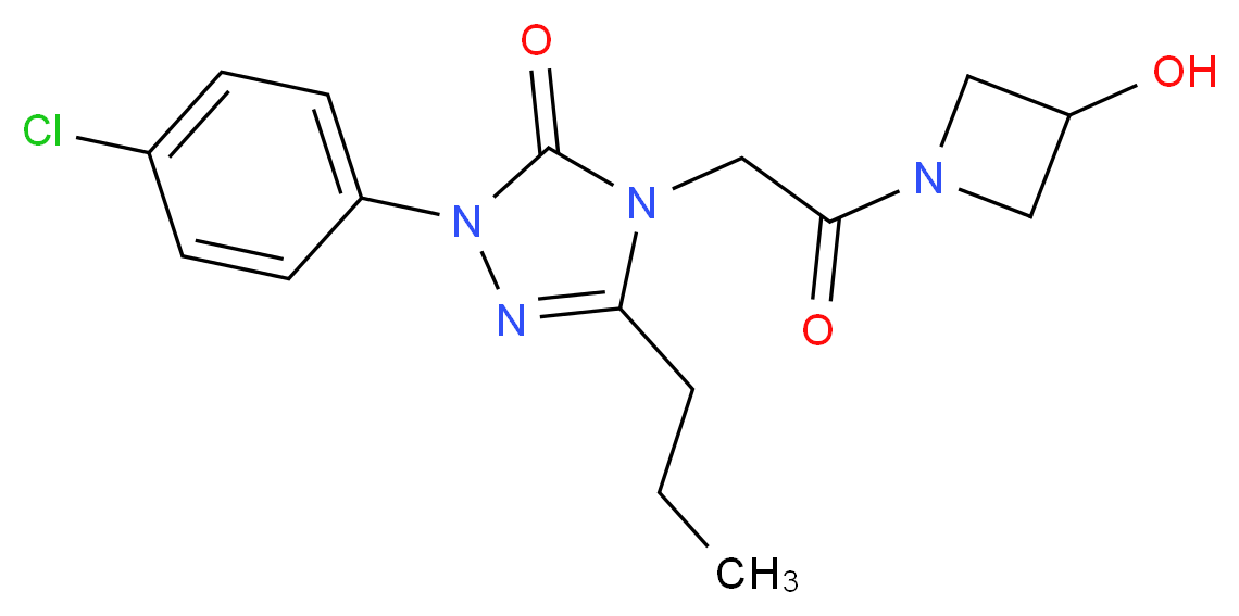 2-(4-chlorophenyl)-4-[2-(3-hydroxy-1-azetidinyl)-2-oxoethyl]-5-propyl-2,4-dihydro-3H-1,2,4-triazol-3-one_分子结构_CAS_)
