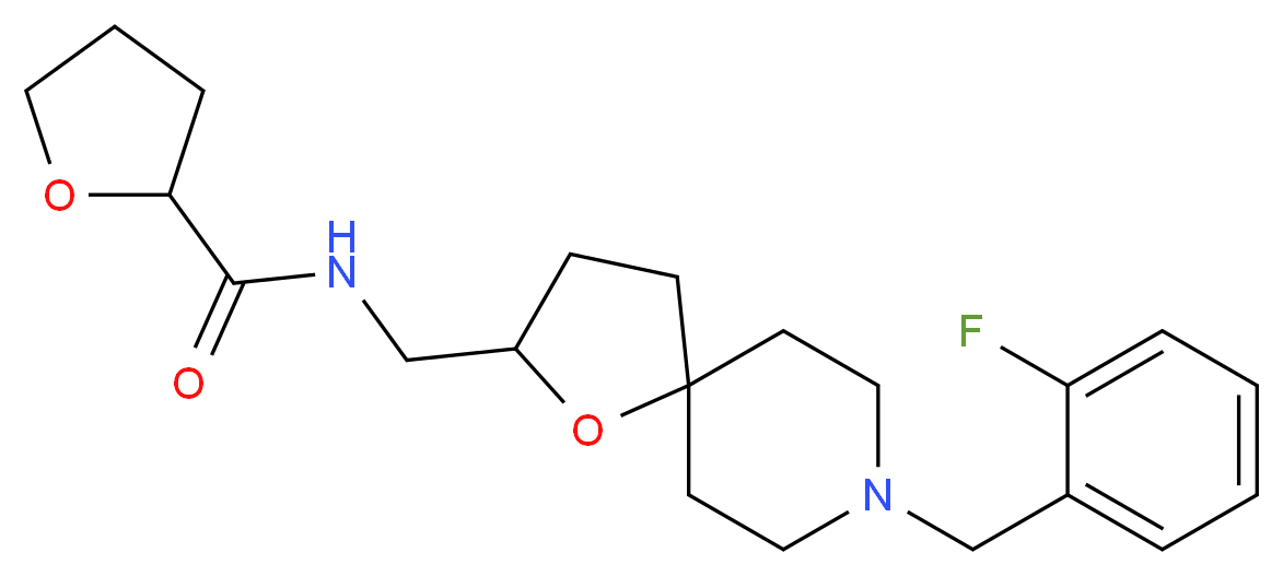 N-{[8-(2-fluorobenzyl)-1-oxa-8-azaspiro[4.5]dec-2-yl]methyl}tetrahydro-2-furancarboxamide_分子结构_CAS_)