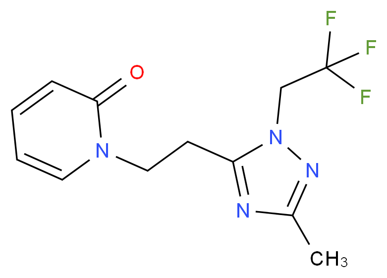 1-{2-[3-methyl-1-(2,2,2-trifluoroethyl)-1H-1,2,4-triazol-5-yl]ethyl}pyridin-2(1H)-one_分子结构_CAS_)