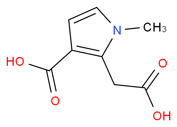 2-(Carboxymethyl)-1-methyl-1H-pyrrole-3-carboxylic acid_分子结构_CAS_83863-74-5)