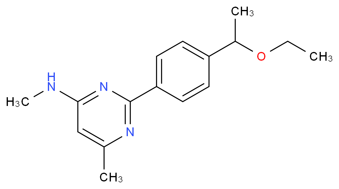 2-[4-(1-ethoxyethyl)phenyl]-N,6-dimethylpyrimidin-4-amine_分子结构_CAS_)