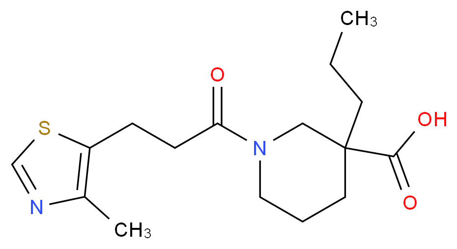 1-[3-(4-methyl-1,3-thiazol-5-yl)propanoyl]-3-propylpiperidine-3-carboxylic acid_分子结构_CAS_)