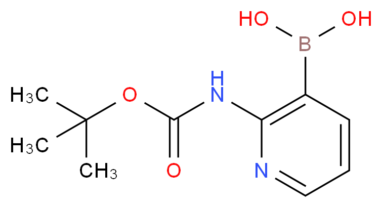 (2-[(tert-Butoxycarbonyl)amino]pyridin-3-yl)boronic acid_分子结构_CAS_863753-35-9)