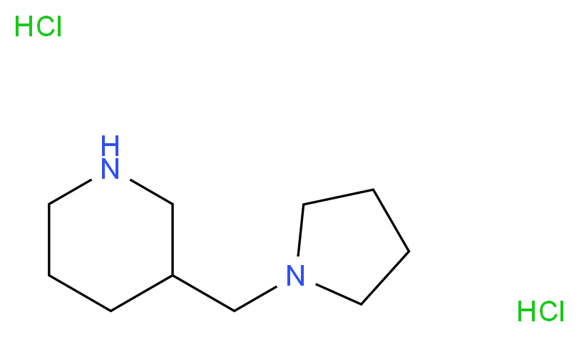 3-(1-Pyrrolidinylmethyl)piperidine dihydrochloride_分子结构_CAS_514842-98-9)