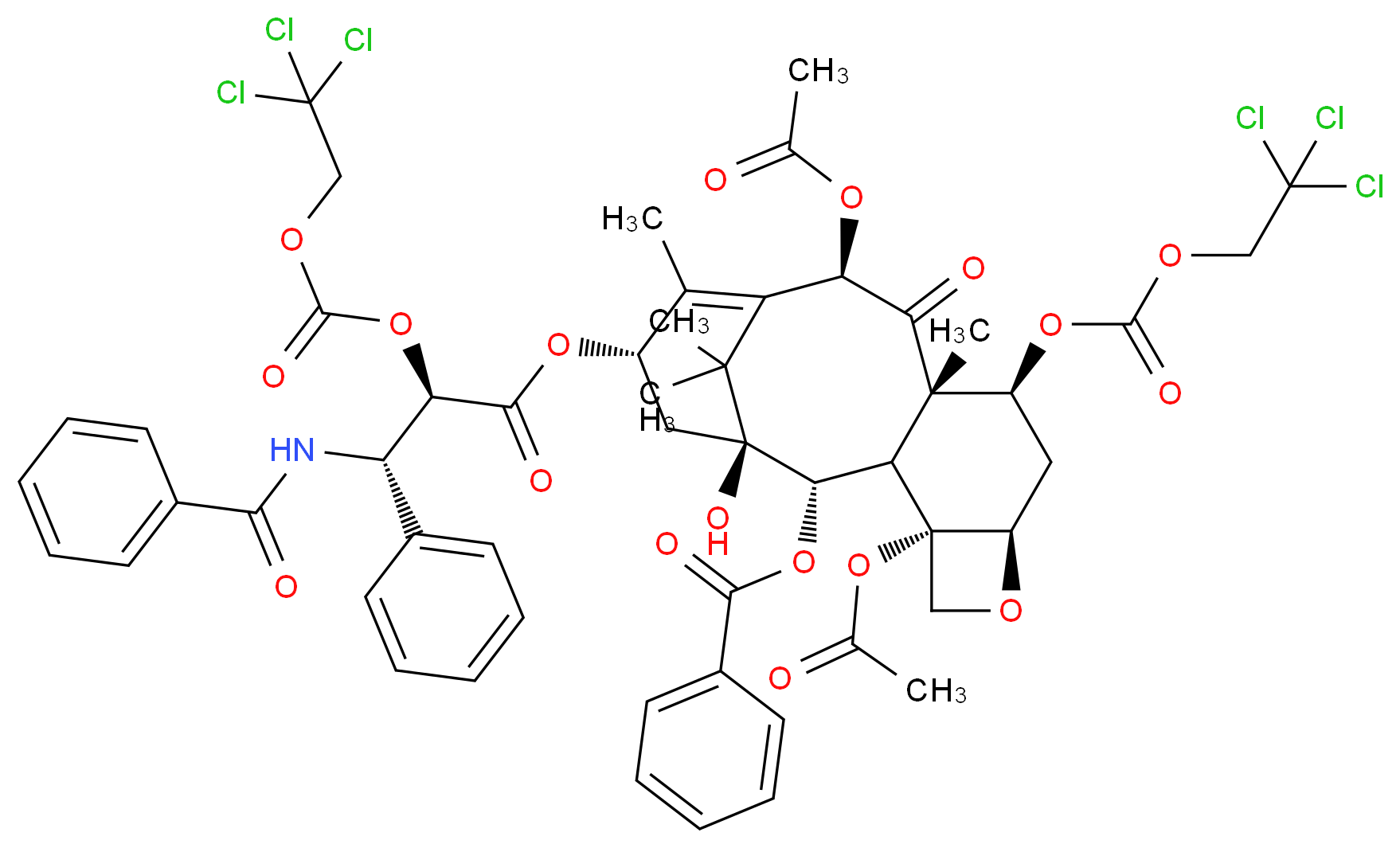 2',7-Bis-O-{[(2,2,2,-Trichloroethyl)oxy]carbonyl Paclitaxel_分子结构_CAS_100449-86-3)