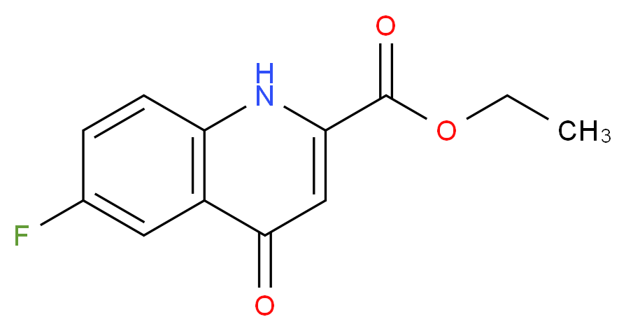 Ethyl 6-fluoro-4-oxo-1,4-dihydroquinoline-2-carboxylate_分子结构_CAS_16377-62-1)