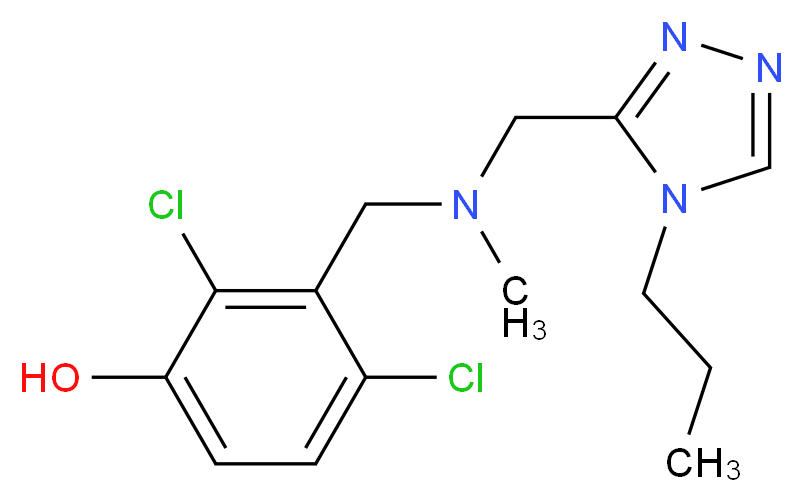 2,4-dichloro-3-({methyl[(4-propyl-4H-1,2,4-triazol-3-yl)methyl]amino}methyl)phenol_分子结构_CAS_)