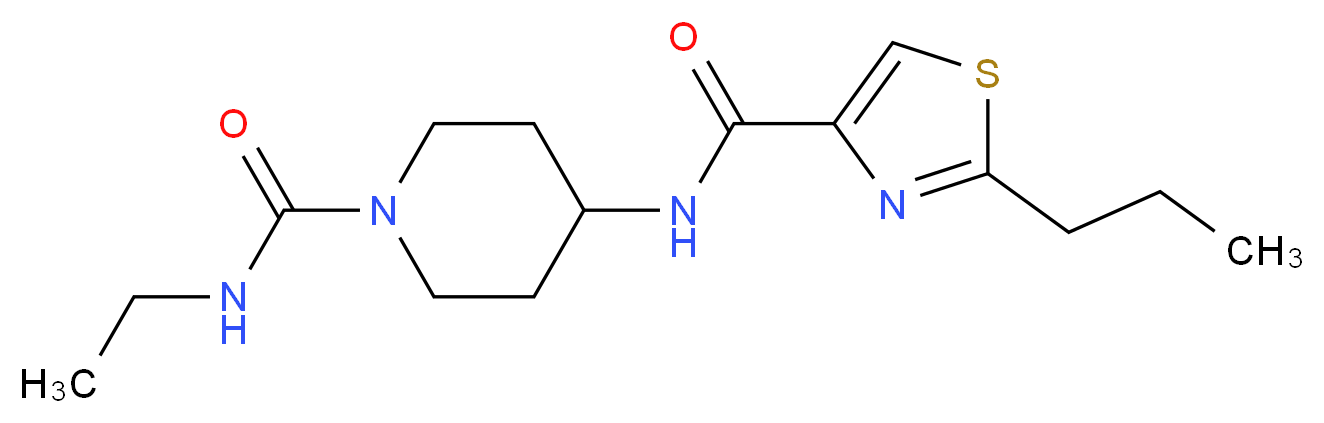 N-ethyl-4-{[(2-propyl-1,3-thiazol-4-yl)carbonyl]amino}piperidine-1-carboxamide_分子结构_CAS_)
