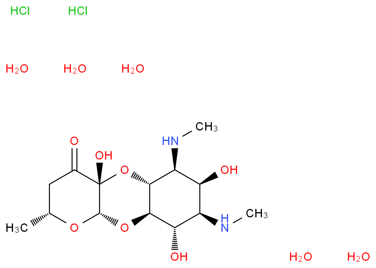 壮观霉素 二盐酸盐 五水合物_分子结构_CAS_22189-32-8)