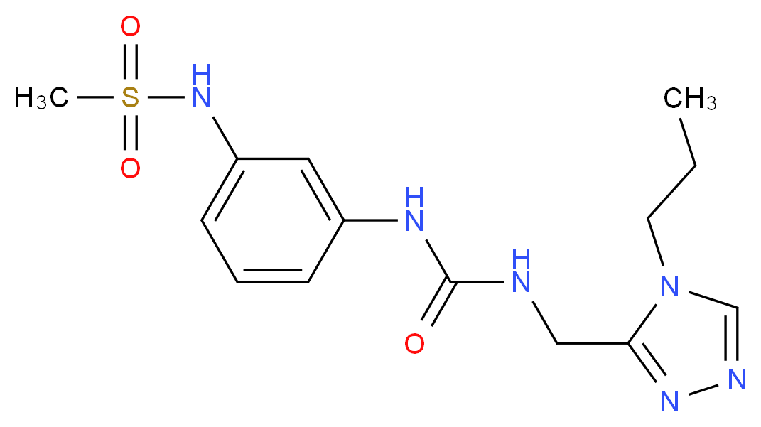 N-{3-[({[(4-propyl-4H-1,2,4-triazol-3-yl)methyl]amino}carbonyl)amino]phenyl}methanesulfonamide_分子结构_CAS_)