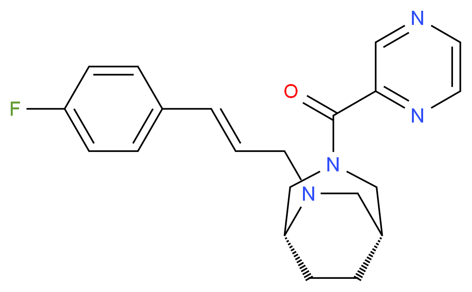 (1R*,5R*)-6-[(2E)-3-(4-fluorophenyl)-2-propen-1-yl]-3-(2-pyrazinylcarbonyl)-3,6-diazabicyclo[3.2.2]nonane_分子结构_CAS_)