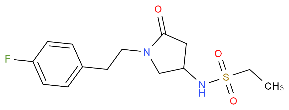 N-{1-[2-(4-fluorophenyl)ethyl]-5-oxo-3-pyrrolidinyl}ethanesulfonamide_分子结构_CAS_)