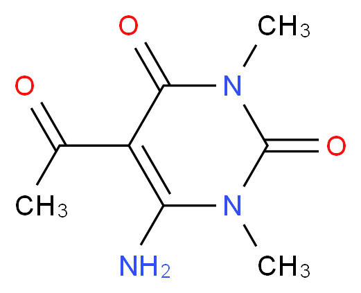 5-Acetyl-6-amino-1,3-dimethylpyrimidine-2,4(1H,3H)-dione_分子结构_CAS_)
