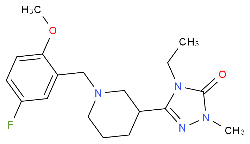 4-ethyl-5-[1-(5-fluoro-2-methoxybenzyl)piperidin-3-yl]-2-methyl-2,4-dihydro-3H-1,2,4-triazol-3-one_分子结构_CAS_)