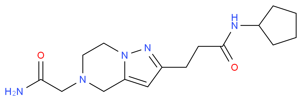 3-[5-(2-amino-2-oxoethyl)-4,5,6,7-tetrahydropyrazolo[1,5-a]pyrazin-2-yl]-N-cyclopentylpropanamide_分子结构_CAS_)