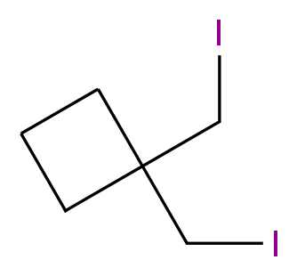 1,1-bis(iodomethyl)cyclobutane_分子结构_CAS_65478-57-1
