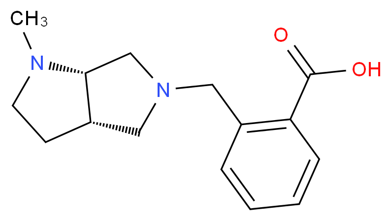 2-{[(3aS*,6aS*)-1-methylhexahydropyrrolo[3,4-b]pyrrol-5(1H)-yl]methyl}benzoic acid_分子结构_CAS_)