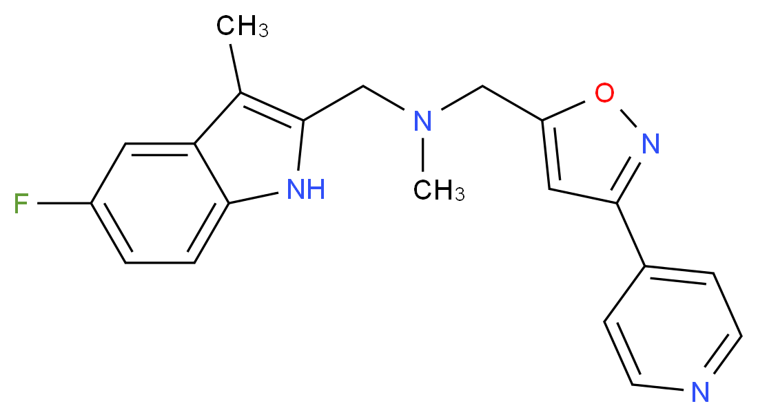 1-(5-fluoro-3-methyl-1H-indol-2-yl)-N-methyl-N-{[3-(4-pyridinyl)-5-isoxazolyl]methyl}methanamine_分子结构_CAS_)