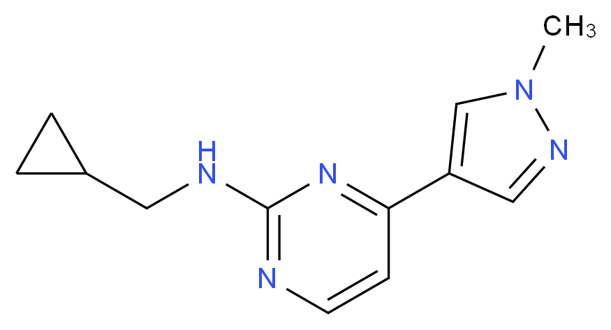 N-(cyclopropylmethyl)-4-(1-methyl-1H-pyrazol-4-yl)pyrimidin-2-amine_分子结构_CAS_)