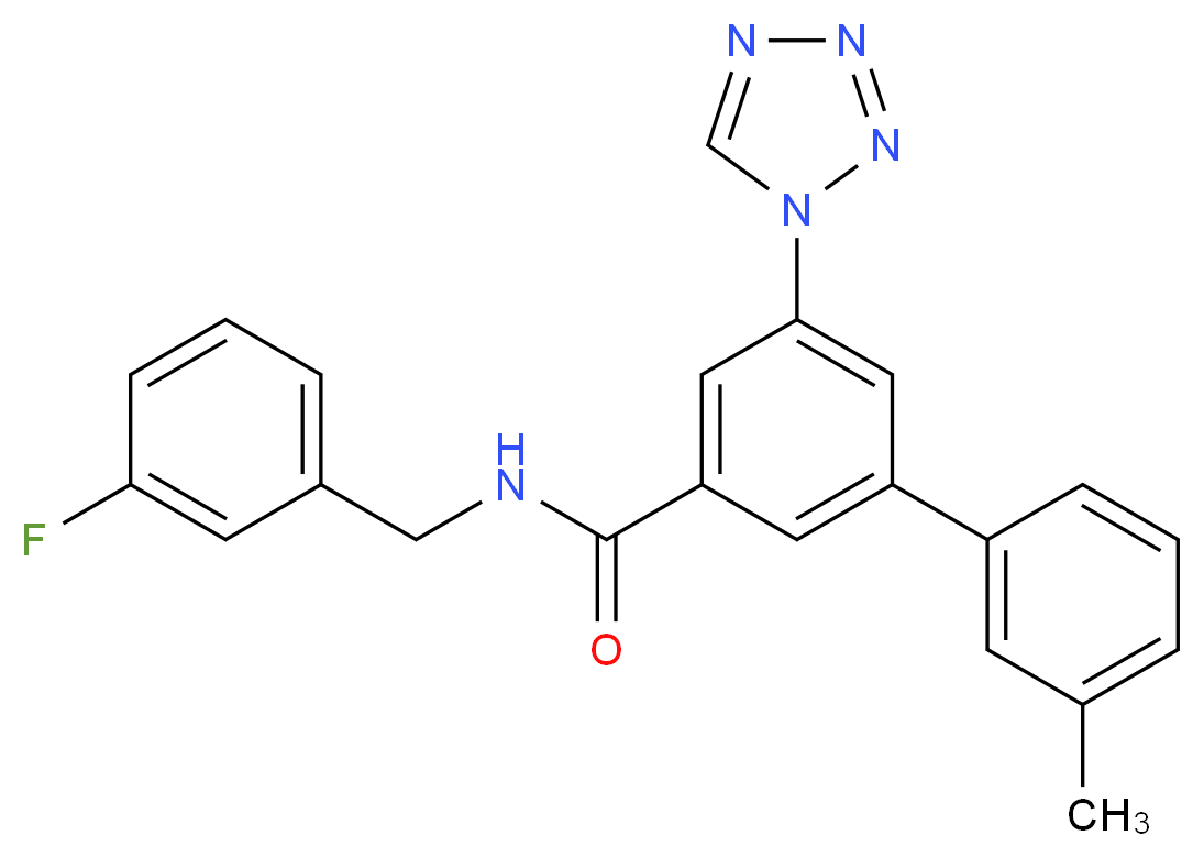 N-(3-fluorobenzyl)-3'-methyl-5-(1H-tetrazol-1-yl)-3-biphenylcarboxamide_分子结构_CAS_)