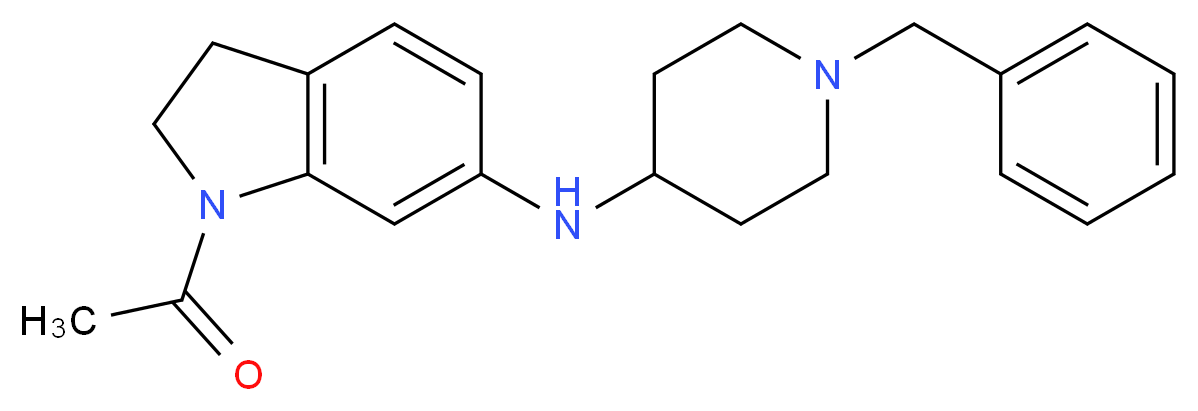 1-Acetyl-N-(1-benzylpiperidin-4-yl)-2,3-dihydro-1H-indole-6-amine_分子结构_CAS_)