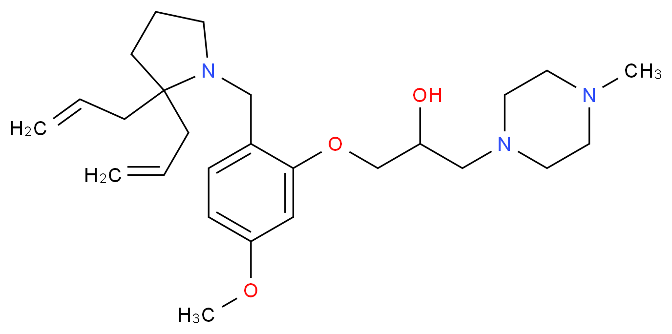 1-{2-[(2,2-diallyl-1-pyrrolidinyl)methyl]-5-methoxyphenoxy}-3-(4-methyl-1-piperazinyl)-2-propanol_分子结构_CAS_)