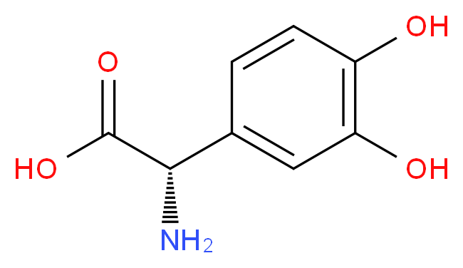 (2S)-2-amino-2-(3,4-dihydroxyphenyl)acetic acid_分子结构_CAS_162870-29-3