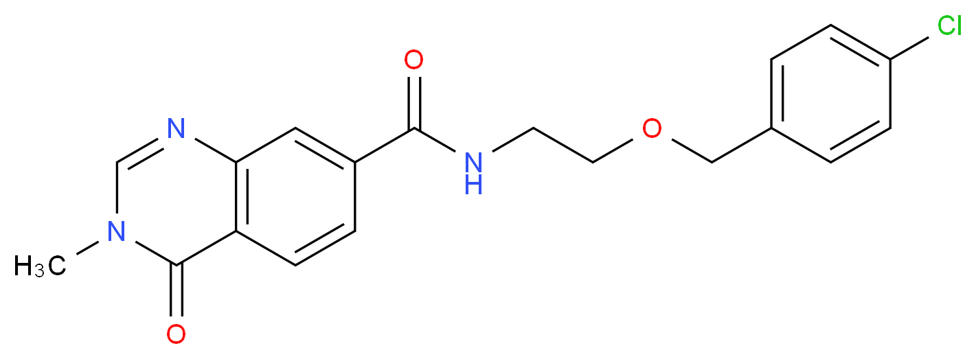 N-{2-[(4-chlorobenzyl)oxy]ethyl}-3-methyl-4-oxo-3,4-dihydroquinazoline-7-carboxamide_分子结构_CAS_)