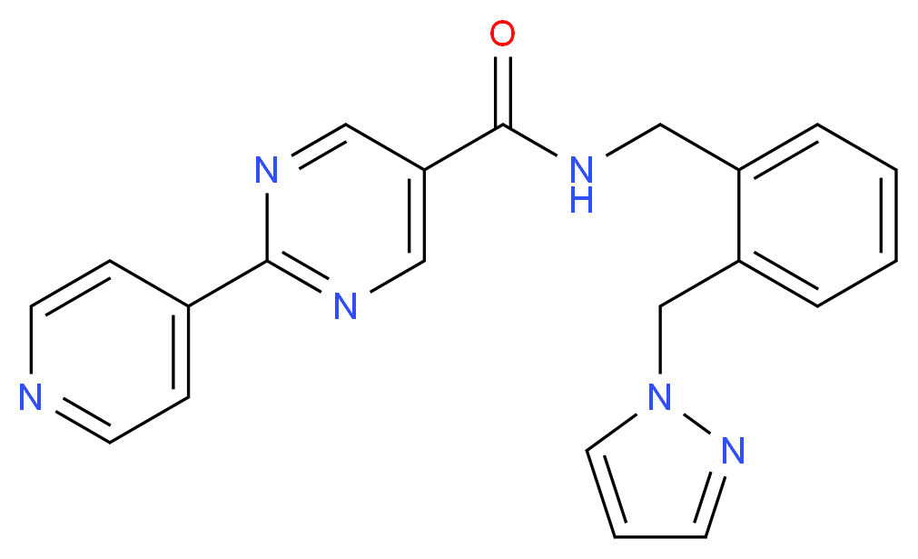 N-[2-(1H-pyrazol-1-ylmethyl)benzyl]-2-(4-pyridinyl)-5-pyrimidinecarboxamide_分子结构_CAS_)
