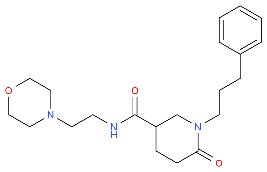 N-[2-(4-morpholinyl)ethyl]-6-oxo-1-(3-phenylpropyl)-3-piperidinecarboxamide_分子结构_CAS_)