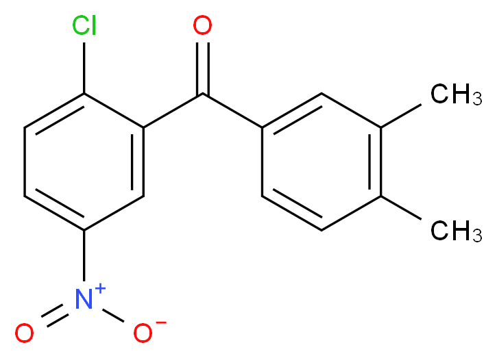 (2-chloro-5-nitrophenyl)(3,4-dimethylphenyl)methanone_分子结构_CAS_70132-77-3