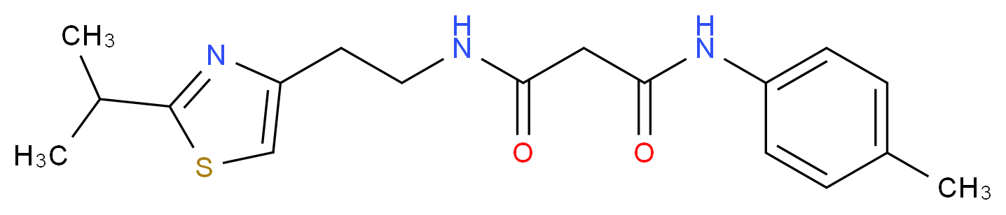 N-[2-(2-isopropyl-1,3-thiazol-4-yl)ethyl]-N'-(4-methylphenyl)malonamide_分子结构_CAS_)