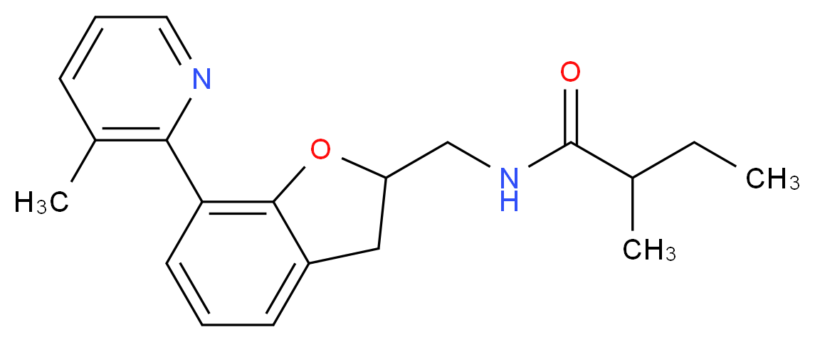 2-methyl-N-{[7-(3-methyl-2-pyridinyl)-2,3-dihydro-1-benzofuran-2-yl]methyl}butanamide_分子结构_CAS_)