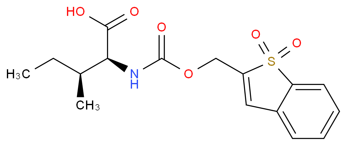 (2S,3S)-2-({[(1,1-dioxo-1λ<sup>6</sup>-benzothiophen-2-yl)methoxy]carbonyl}amino)-3-methylpentanoic acid_分子结构_CAS_197245-22-0