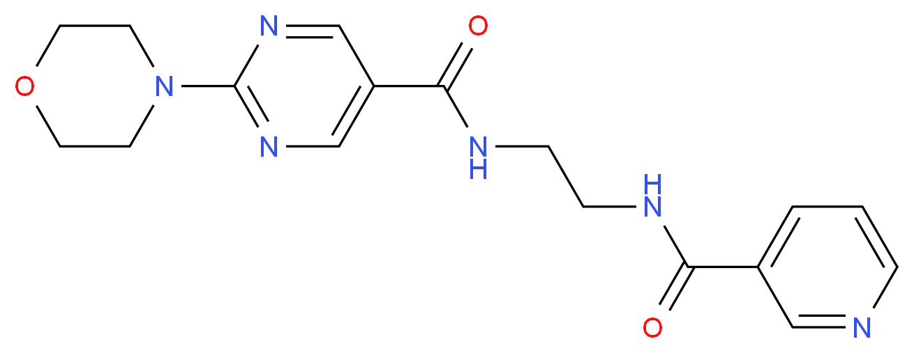 2-morpholin-4-yl-N-{2-[(pyridin-3-ylcarbonyl)amino]ethyl}pyrimidine-5-carboxamide_分子结构_CAS_)