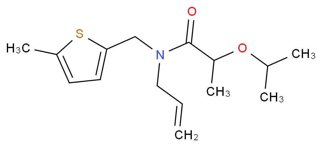 N-allyl-2-isopropoxy-N-[(5-methyl-2-thienyl)methyl]propanamide_分子结构_CAS_)