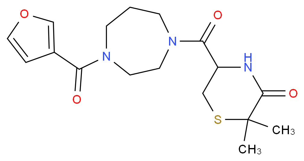 5-{[4-(3-furoyl)-1,4-diazepan-1-yl]carbonyl}-2,2-dimethylthiomorpholin-3-one_分子结构_CAS_)
