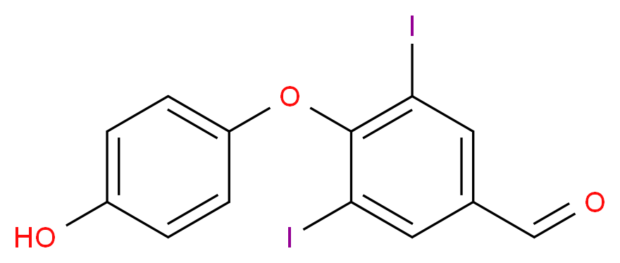 4-(4-hydroxyphenoxy)-3,5-diiodobenzaldehyde_分子结构_CAS_2828-49-1